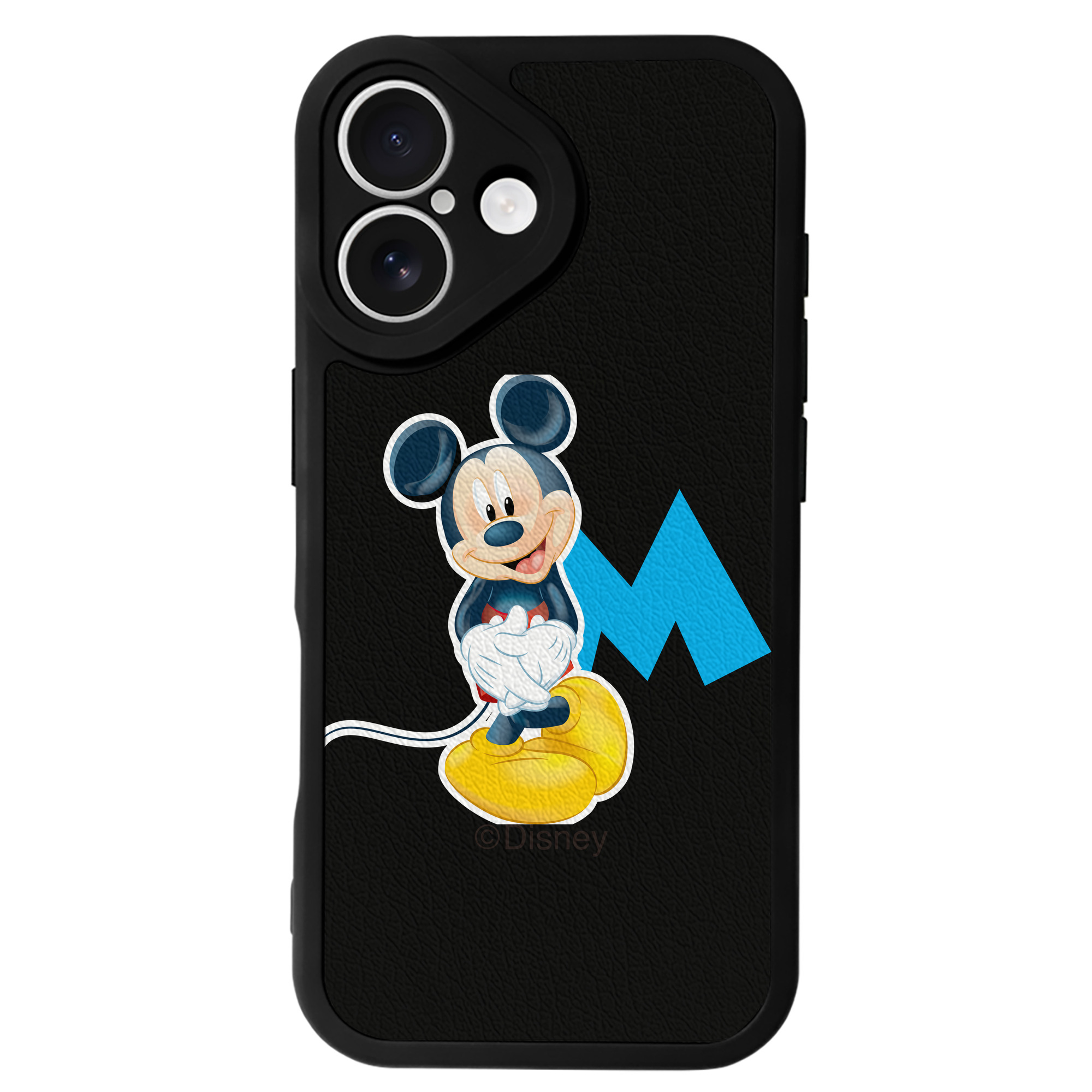 （画像用） ミッキーマウス Mickey Mouse 【iPhone 16シリーズ対応】シリコンスマホケース（レザー調） 材質：シリコン